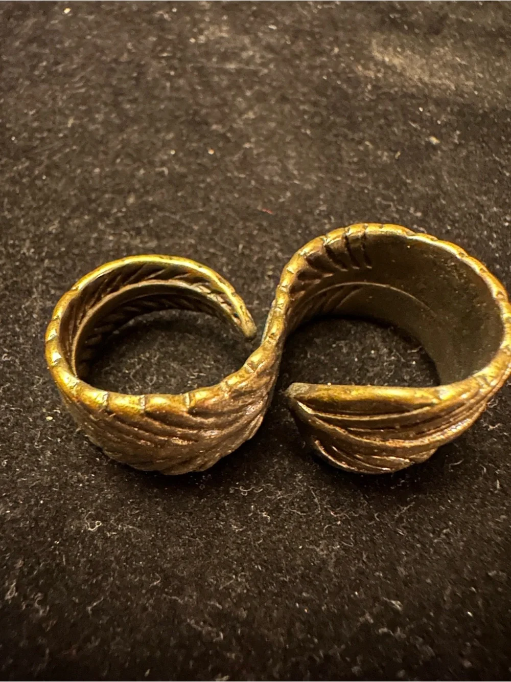 Vintage Style Gold Leaf Double Band Ring